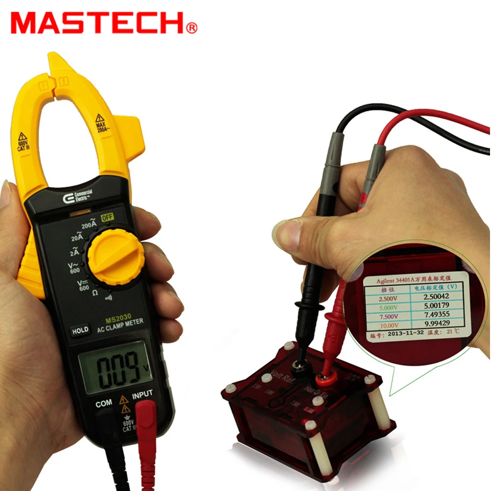 Цифровой мини Мультиметр MASTECH MS2030 2A 400A переменный ток напряжение сопротивление