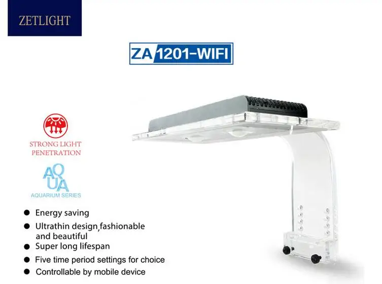 Zet светильник AQUQ wifi светодиодный ZA1201 ZA1201L ZA1201 wifi полный спектр морской воды Коралловая лампа, через приложение контрольный светильник. Aquariumled лампа - Цвет: ZA1201WIFI