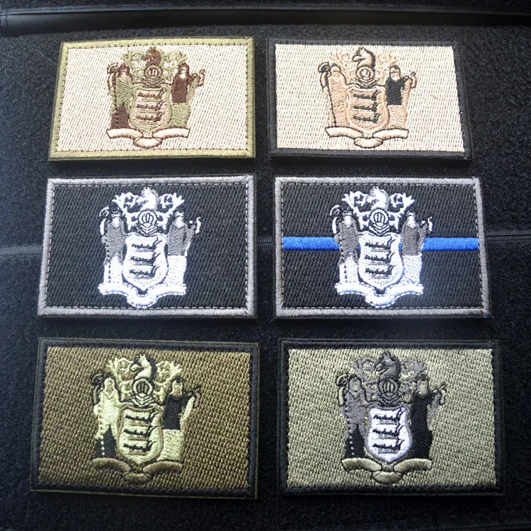 

Embroidered Patches United States State Flag Patch Tactical 3D National Flags New Jersey State Flag Armband Badge