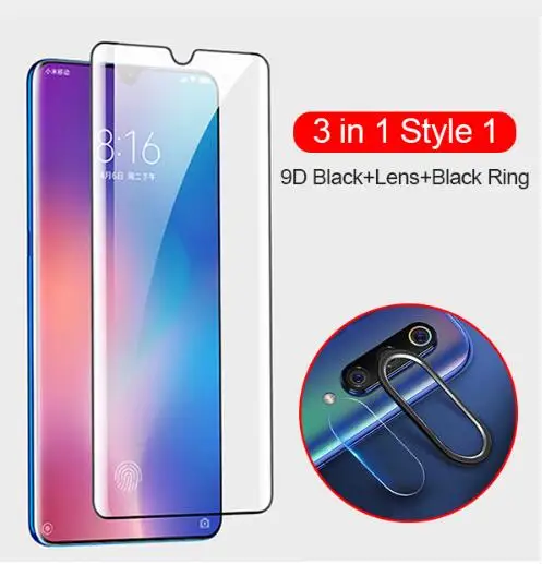 3 in 1 style 1 Защитное стекло для экрана Xiao mi Red mi Note 7 9D для Xiaomi mi 9 SE Red mi Note 8 7 Pro защитное кольцо из закаленного стекла для камеры - Цвет: 3 in 1 style 1