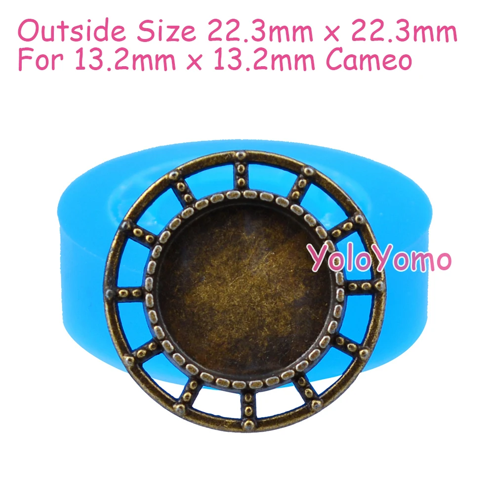 O092YL 22.3mm Round Picture Frame Flexible Silicone Mold - Cake Decorating Fondant Baking Tools Jewelry DIY Candy Resin | Дом и сад