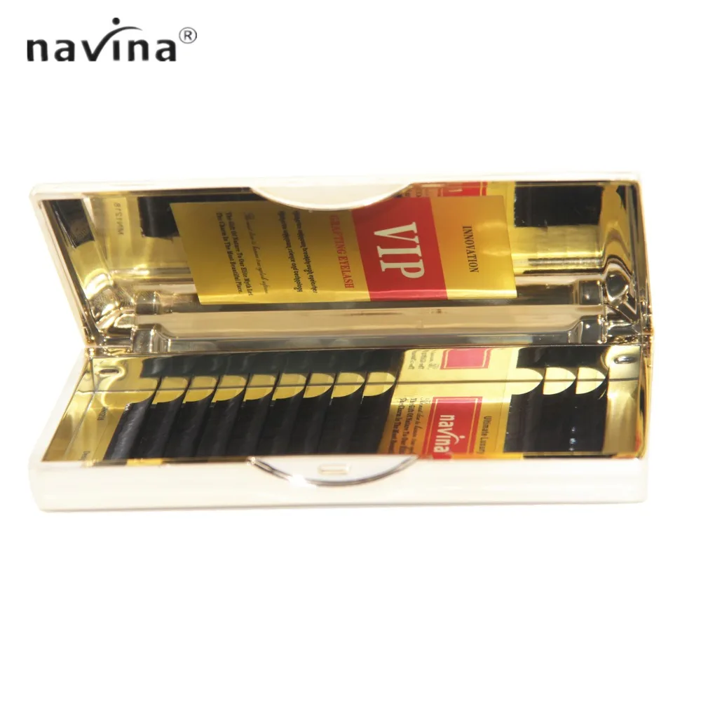Navina VIP Golden Box накладные ресницы для наращивания норковые черные толстые иновация