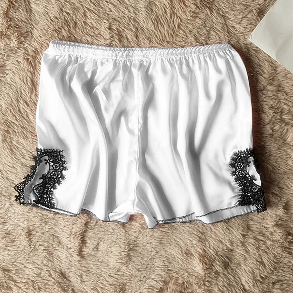 Женский пижамный комплект YOUYEDIAN Атласный топ без рукавов с кружевной открытой