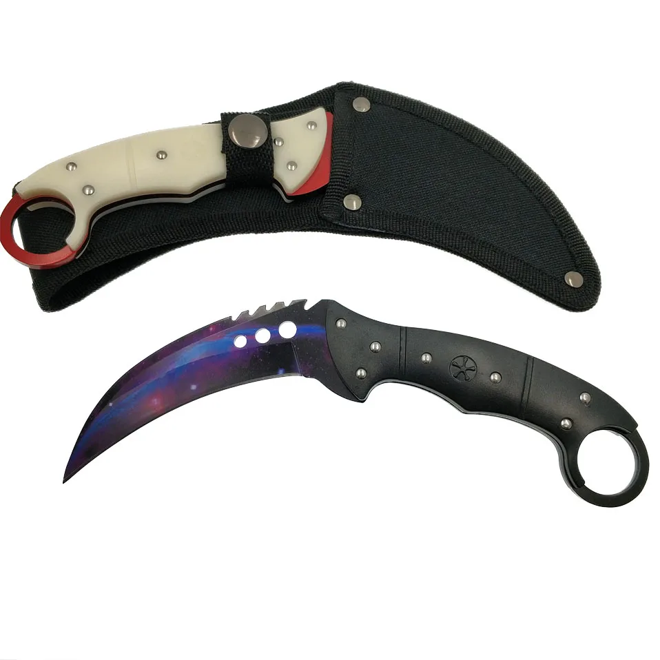 Swayboo doppler cs go karambit Походный нож, выцветает, счетчик ударов, черный мачете, тактический нож с фиксированным лезвием, инструмент для улицы