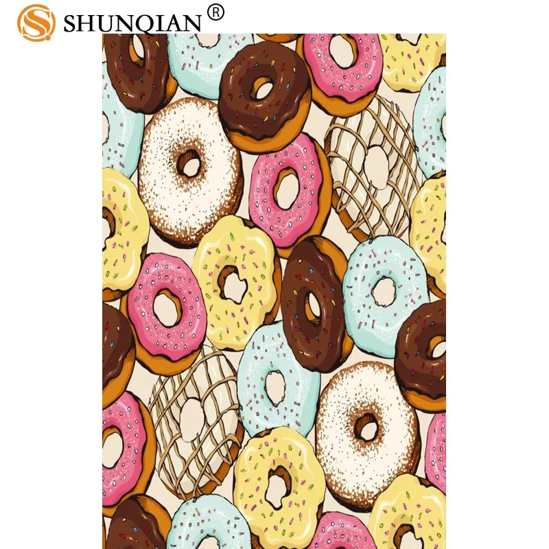 

Donuts Pattern Canvas Poster Home Decor Custom Cloth Posters 20X30cm,27X40cm,30X45cm Best Gift DIY Fabric Posters