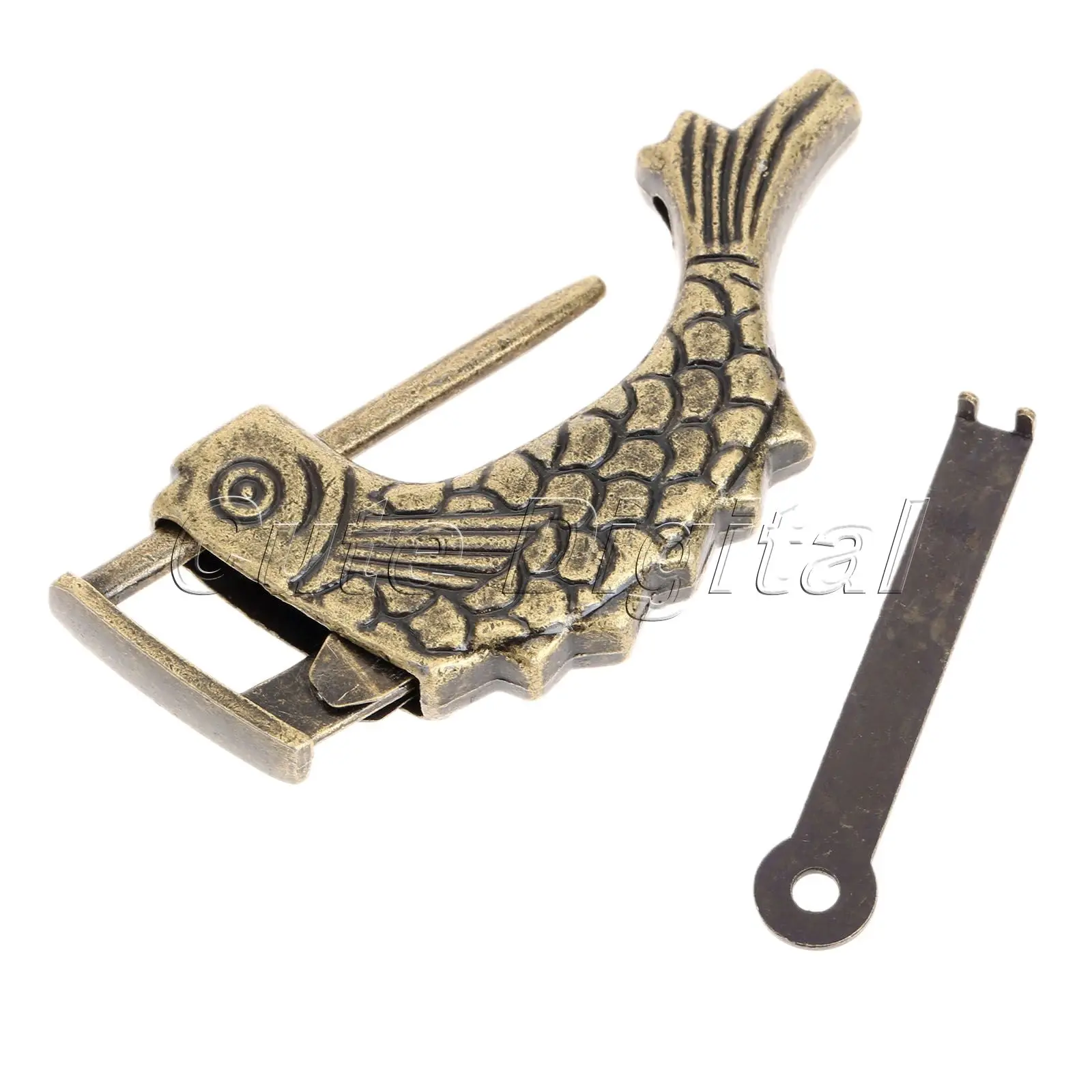 Античная бронза античная старинная китайская замок для деревянного ящика Ящик