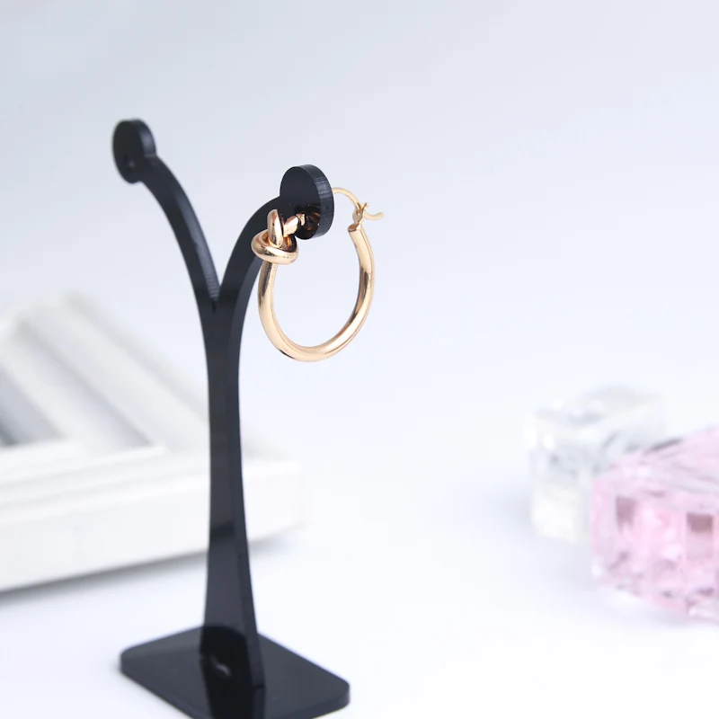 Серьги гвоздики из сплава для женщин круглые серьги с узелком украшения в стиле