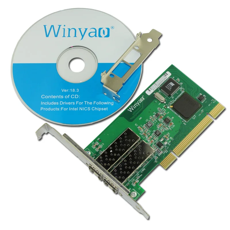 2 Порта SFP Gigabit Fiber Ethernet Адаптер PCI NIC Карты Чипсет 82546 ГБ | Компьютеры и офис