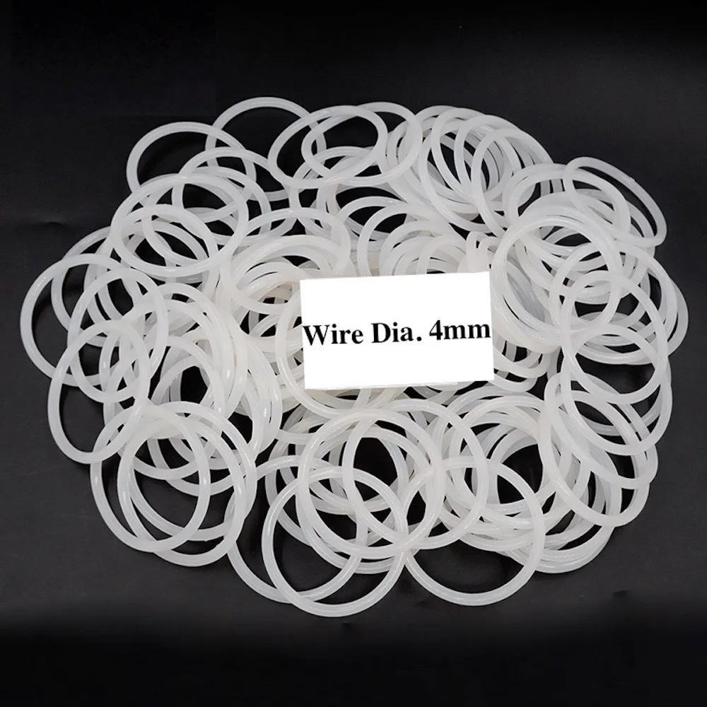 Силиконовые уплотнительные прокладки CS 4 мм 100x VMQ красные белые полупрозрачные с