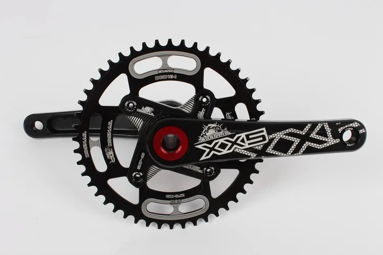 46T BLACK Улитка MTB горный велосипед полый шатун алюминиевый сплав кривошипная цепь колеса один диск 44T 46T 50T 52T Большая пластина - Цвет: 46T BLACK