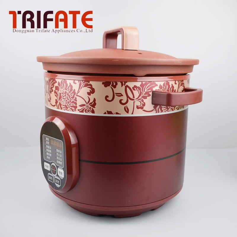 Здоровая фиолетовая глина redware большая емкость 4л 450 Вт электрическая плита суп