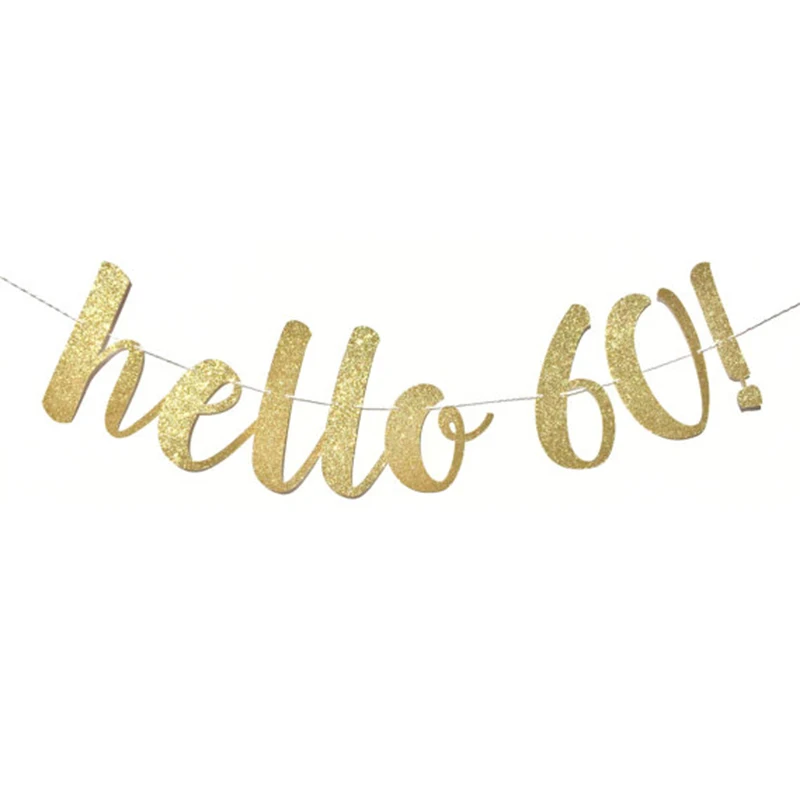 Hello 30, 40, 50, 60 бумажные гирлянды из флажков, золотистый латексный шар для кекса на 30 дней рождения, украшения для дня рождения для взрослых