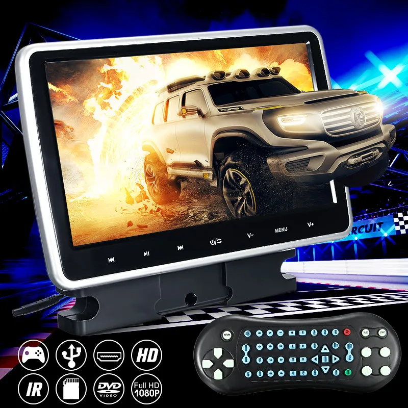 10 дюймов 1024*600 Автомобильный подголовник монитор dvd-плеер USB/SD/HDMI/FM/игры TFT ЖК-экран сенсорная кнопка поддержка наушников
