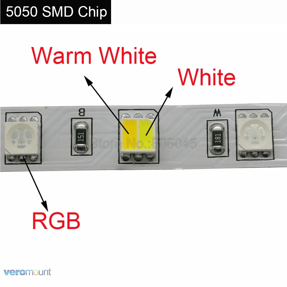 5 м 5050 Светодиодная лента RGB+ CCT RGB+ CW+ WW 2 в 1 светодиодный чип с регулируемой цветовой температурой IP20/IP65/IP67 Водонепроницаемый 12 в 24 в 12 мм