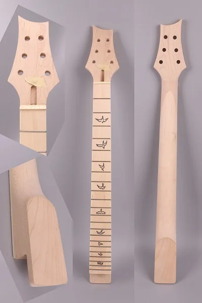 Незавершенный Diy электрогитара корпус из красного дерева+ Пламя клен шпон гитары проект - Цвет: hollow birds inlay