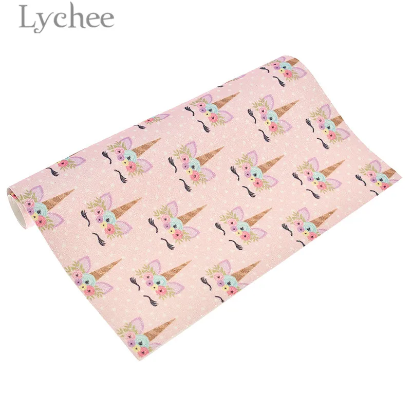Lychee Life 21x29 см A4 Единорог блестящая искусственная ткань высокое качество