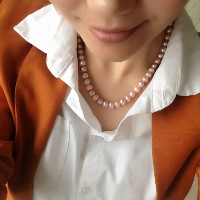 Ожерелье женское из натурального пресноводного жемчуга разных цветов X1003|fine