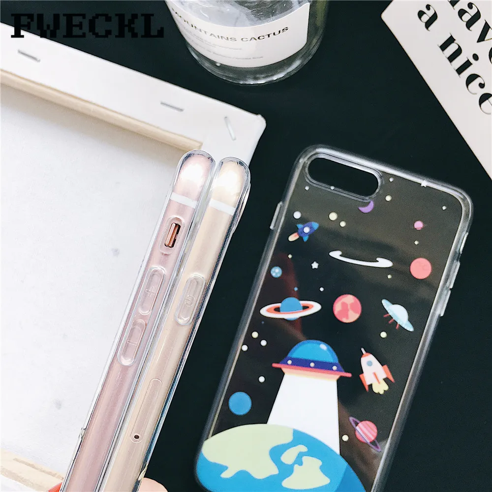 Чехол для телефона космическая Луна астронавт 6 6S 7 8 Plus X Силиконовый чехол iPhone XR XS