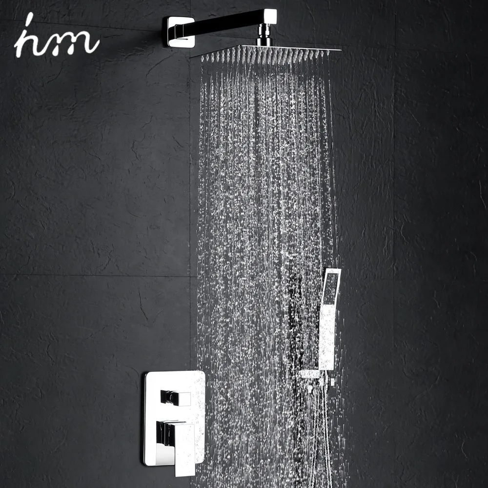 hm Ванная Комната Роскошный Смеситель Дождя Система Combo Set Настенный Дождь Насадка