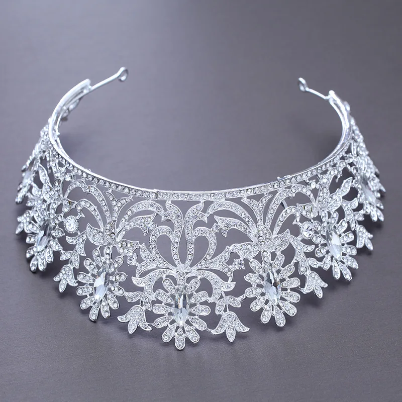 ZUANZHIBAO New 2019 Luxury Big Baroque Tiara Bridal Crown Charm Women Wedding Hair Accessories Royal Crystal Tiaras And Crowns | Украшения