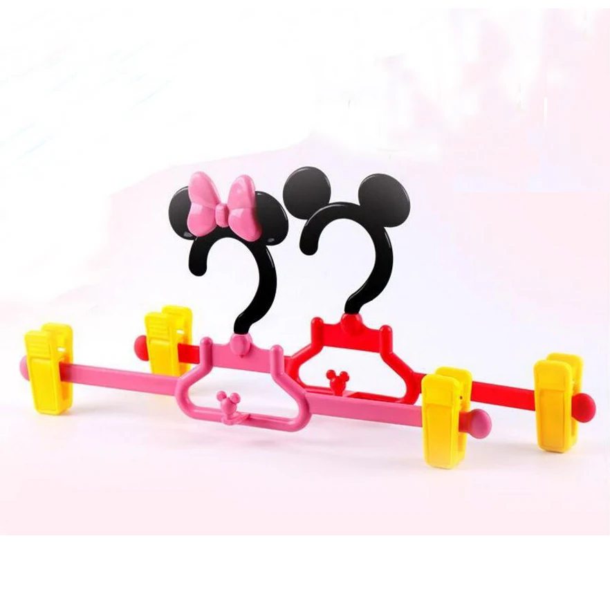 Cute Cartoon Plastic Pants Skirt Hanger Space Saving Can be Combine Dress Mickey &amp Minnie Style (15 Pieces/ Lot) | Дом и сад