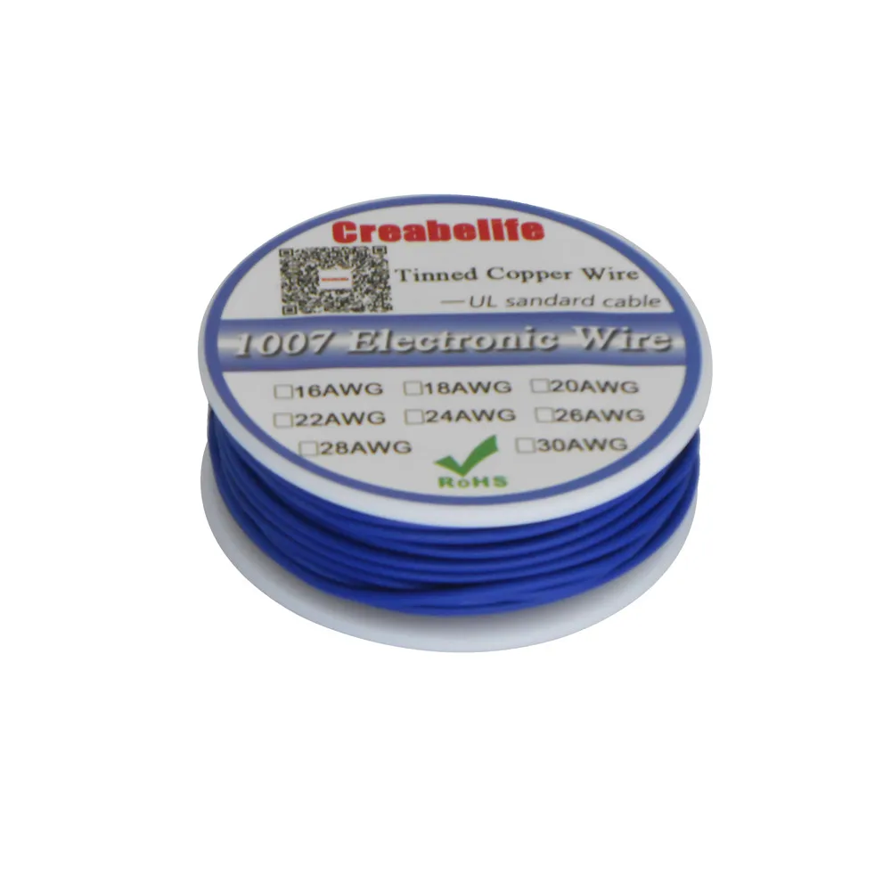 blue 10m 10 м UL 1007 24AWG 12 цветов Электрический провод кабель Линия Луженая Медь PCB Провод RoHS UL сертификация изолированный светодиодный кабель - Цвет: blue 10m