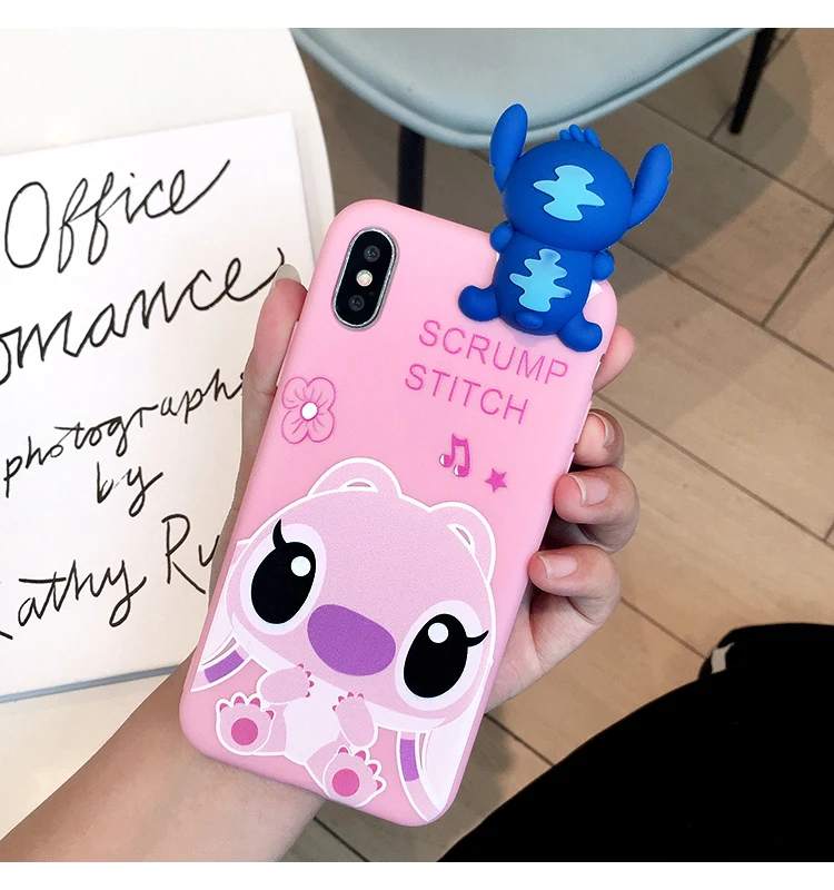 Розовый Силиконовый чехол для redmi note 7, задняя крышка с 3D рисунком стежка для Xiaomi 8/8se/mi9/9se/redmi note 6/note 7 pro, милый чехол с ангелом - Цвет: Розовый