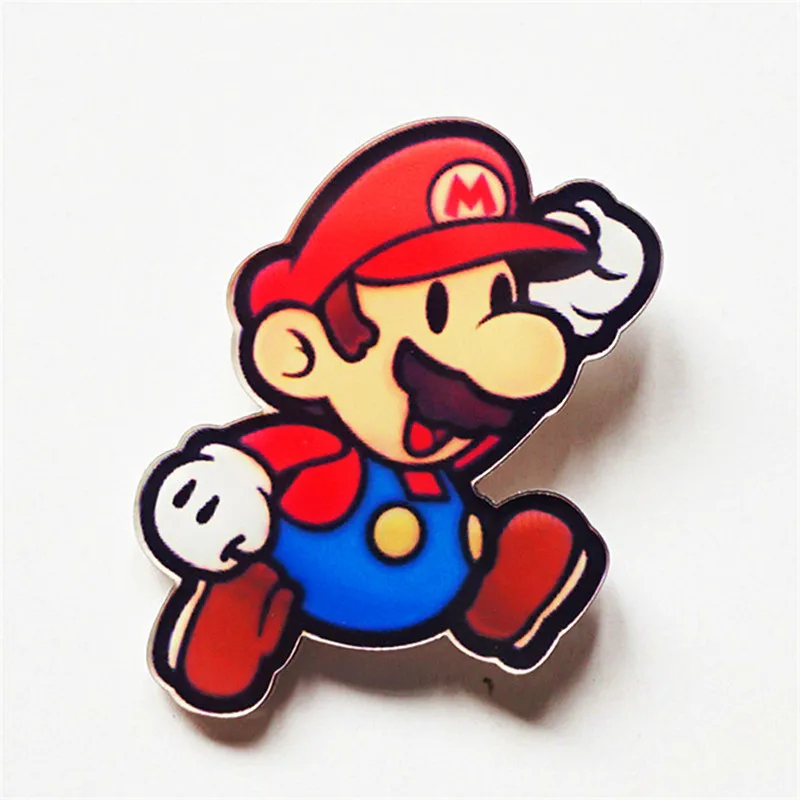 1 шт. милый мультфильм значок груди контакты Прекрасные Super Mario акрил брошь значки