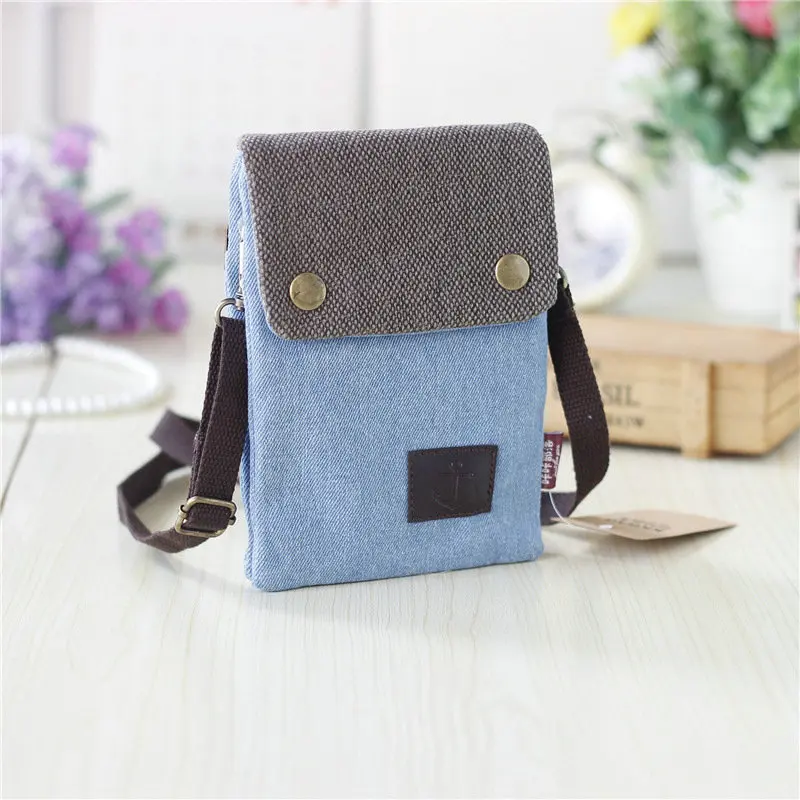 Light blue Женский кошелек для почв на каждый день брендовый мобильный кошелек большая карточка сумка кошелек сумочка холщовая Наплечная Сумка - Цвет: Light blue