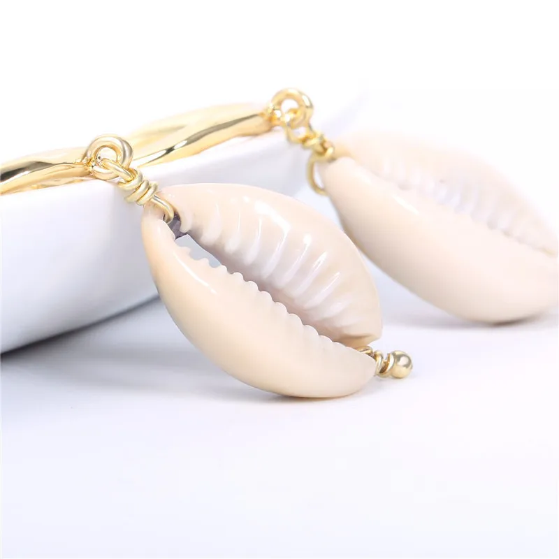 Lancharmed Natural Sea Shell Fashion Gold Color Drop Earrings Charm Gift for Women 2019 | Украшения и аксессуары