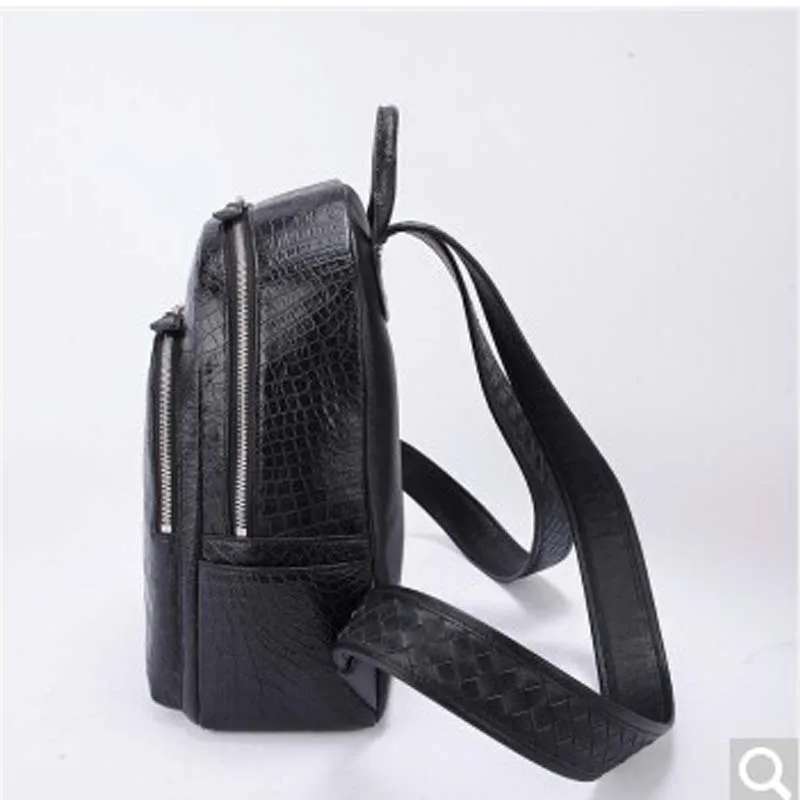 Рюкзак weitasi из кожи крокодила для мужчин и женщин модный вместительный рюкзак