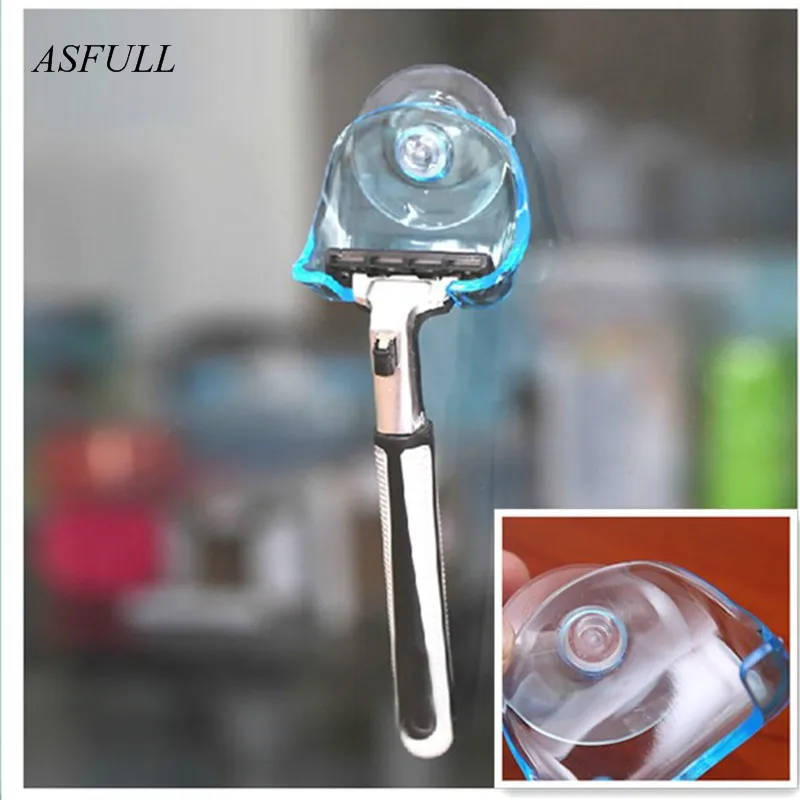 Комплект из 2 предметов голубого цвета Пластик присоска бритва стойка держатель