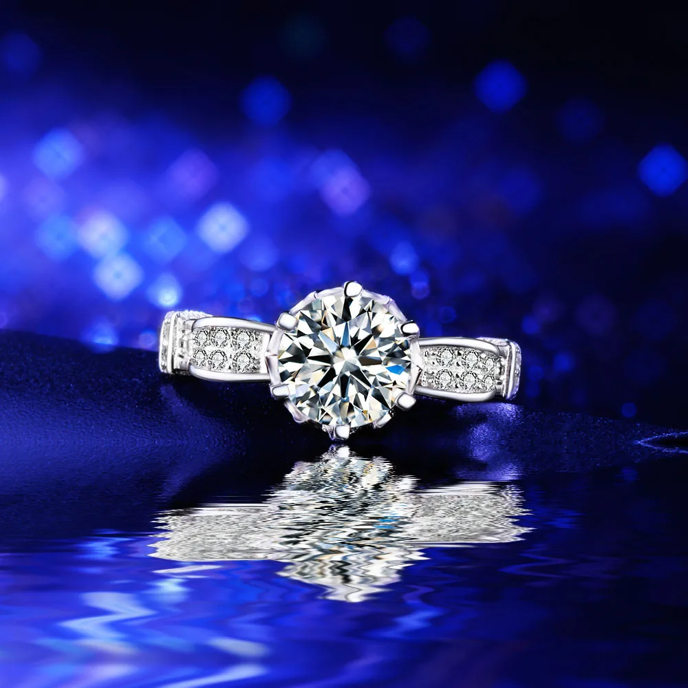 Crown silver plated Rings gift romantic love jewelry promise rings princess cut full paved Cubic Zircon wedding bands for women | Украшения
