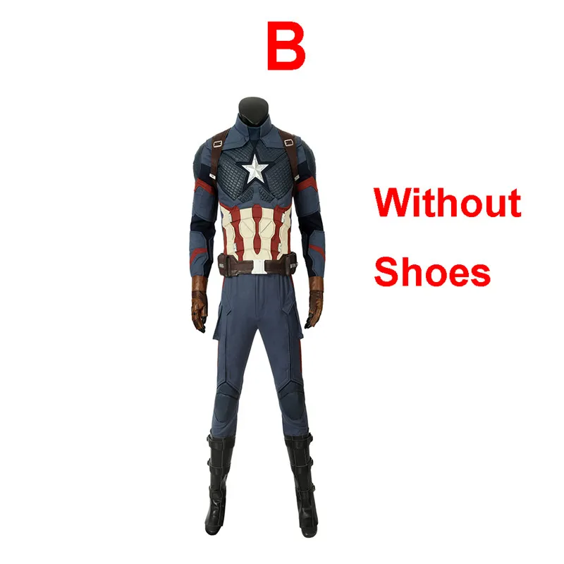 CostumeBuy Мстители 4 Капитан Америка Стив костюм для комиксов костюм Мстители эндшпиль костюм L920 - Цвет: B without shoes