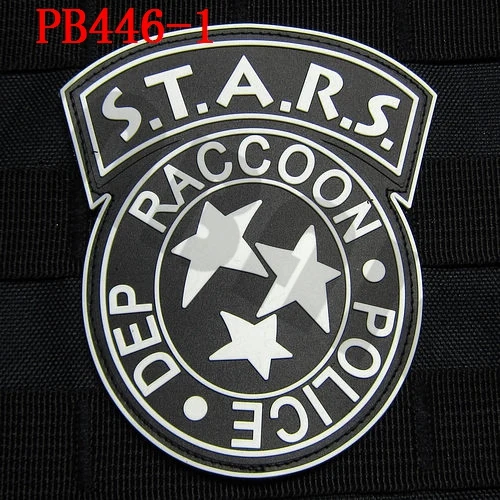 PB446 Luminous 3D ПВХ патч Biohazard зонтик корпорация енота полиции DEP S.T.A.R.S Резиновый патч - Цвет: PB446 Luminous