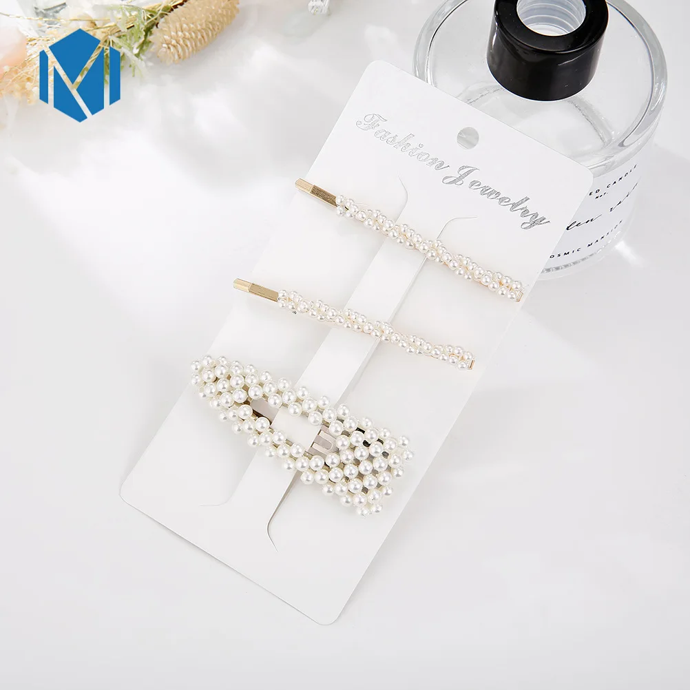 3pcs N 1 комплект INS модные элегантные жемчужные аксессуары и клипсы для волос для женщин девочек украшение для волос винтажная Свадебная Геометрическая шпилька для волос из сплава металлов - Цвет: 3pcs N