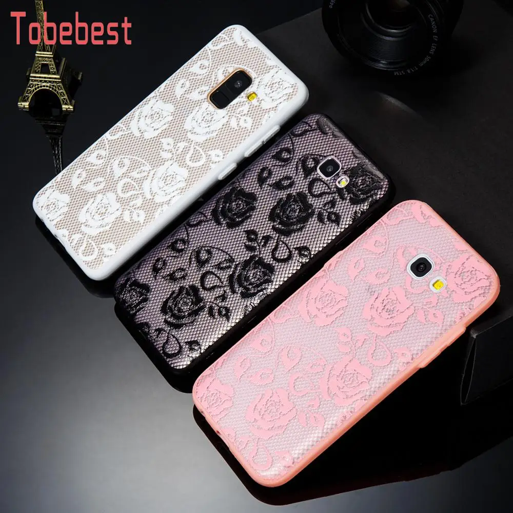 Sexy 3D Lace Flower Floral Phone Case For Samsung Galaxy A3 A5 A7 2017 A320 A520 A520F A720 Cases Hard PC+TPU Back Cover |