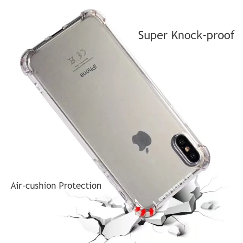 Прозрачный защитный чехол для iPhone 8 тонкий жесткий на заднюю панель воздушная