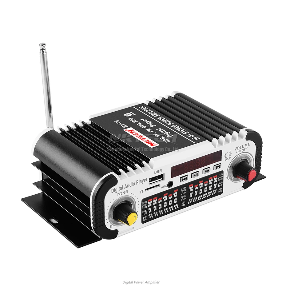 Автомобильный цифровой аудиоплеер NKTECH усилитель мощности Bluetooth 2 канала x 20 Вт Hi Fi