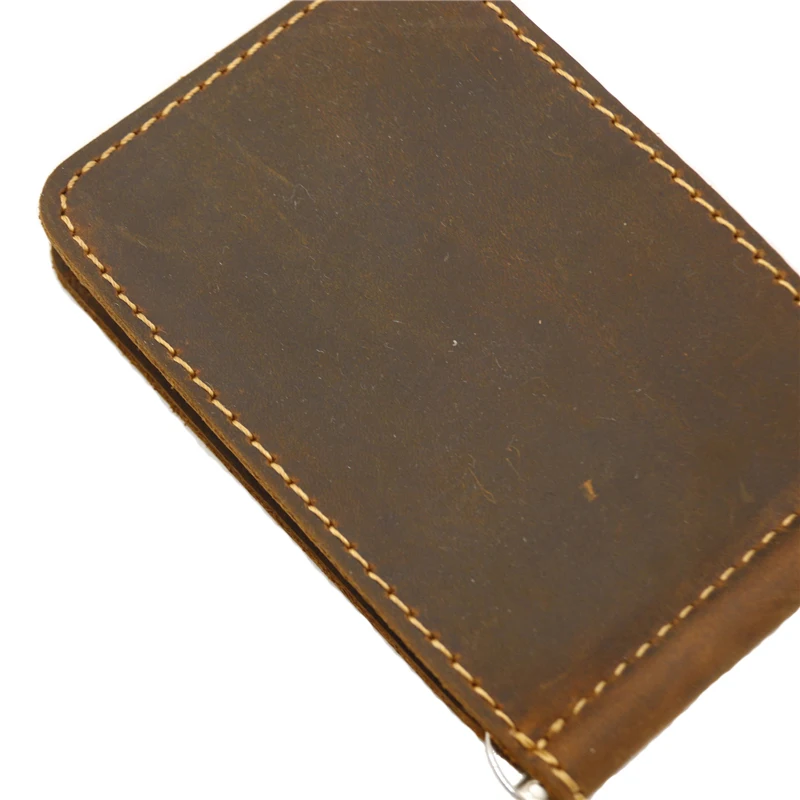 Neweekend Genuine Leather Men's Crazy Horse Purse Money Clip Card Slot Holder Cash Wallet For Male Men | Багаж и сумки