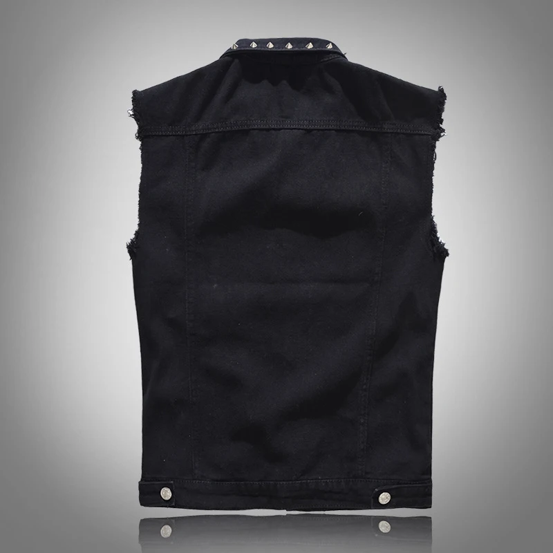 Жилет DIMUSI мужской джинсовый винтажный жилет из денима черная куртка без рукавов