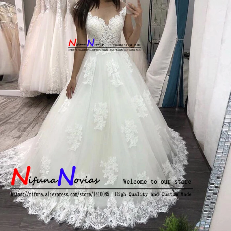 Vestido De Noiva 2019 Vintage Wedding Dress Lace up Cap Sleeves Backless Bridal Gown Casamento Robe Mariee Gowns | Свадьбы и