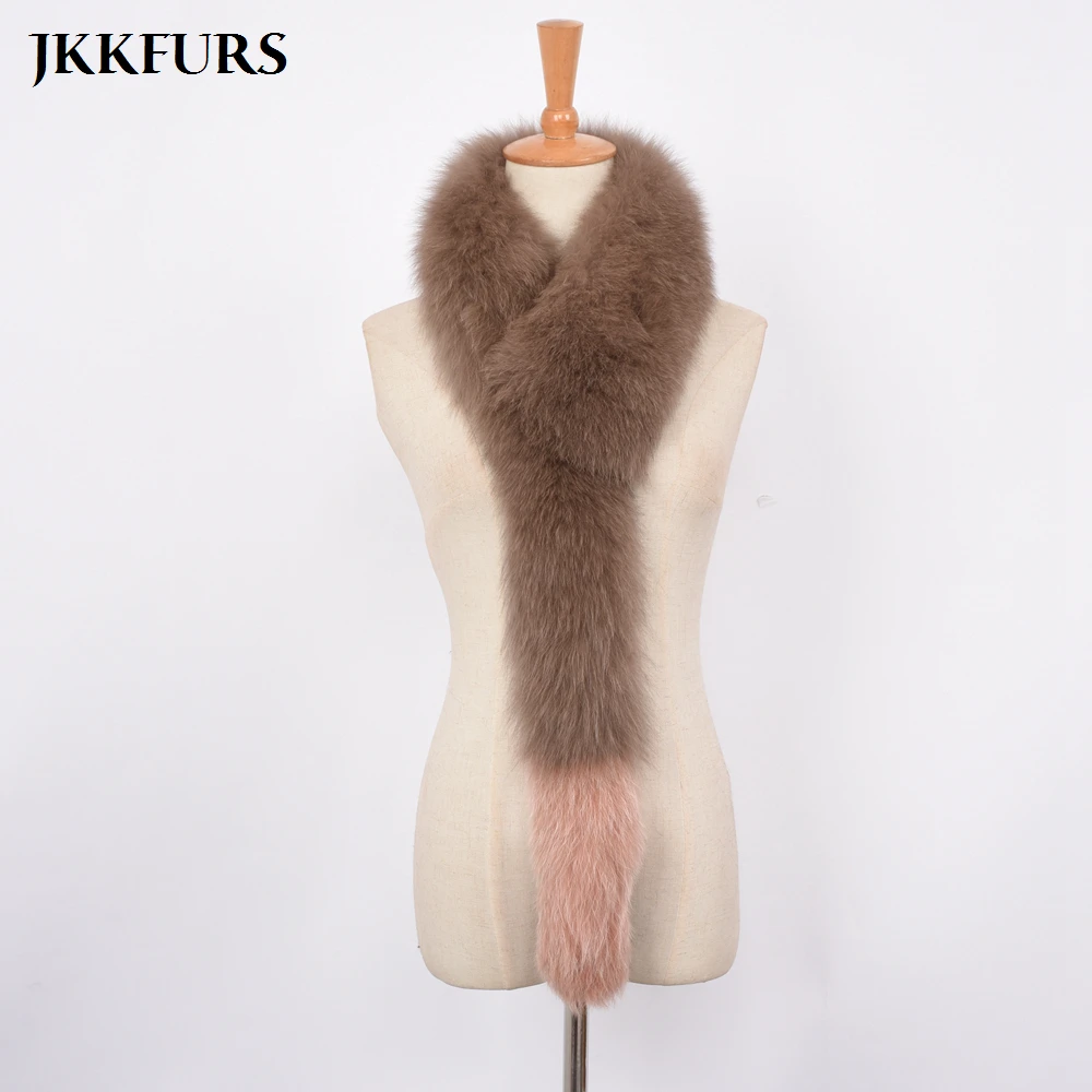 

2019 New Arrivals Women's Real Fox Fur Scarves Winter Thick Warm Fur Fashion Long Style Genuine Natural Fur Muffler S7387