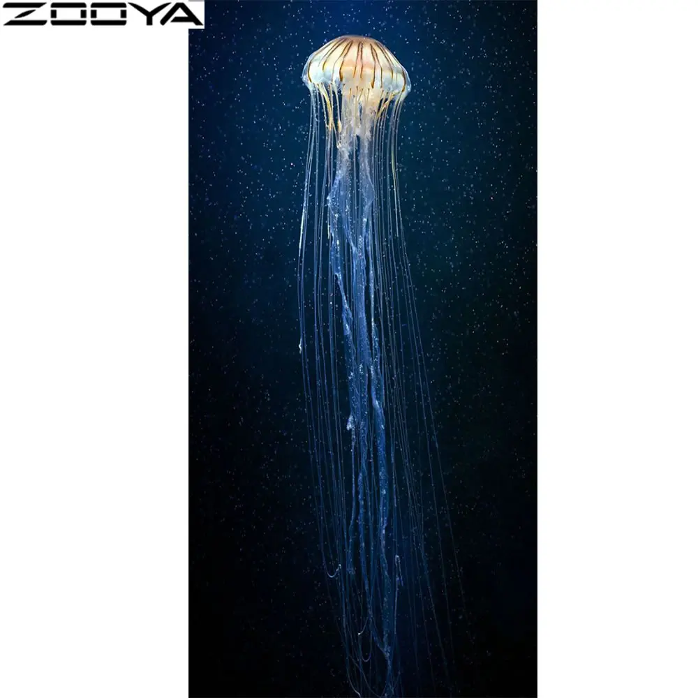 ZOOYA 5D Алмазная мозаика морского дна DIY Картина Набор светящаяся Медуза картина
