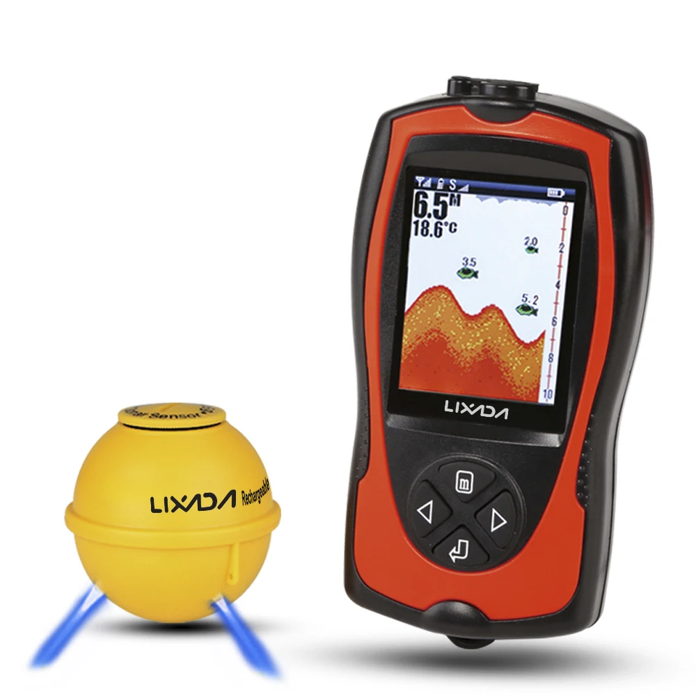 Беспроводной рыболокатор Lixada FF1108 1CWLA 2 в 1 с ЖК дисплеем гидролокатором и глубиной