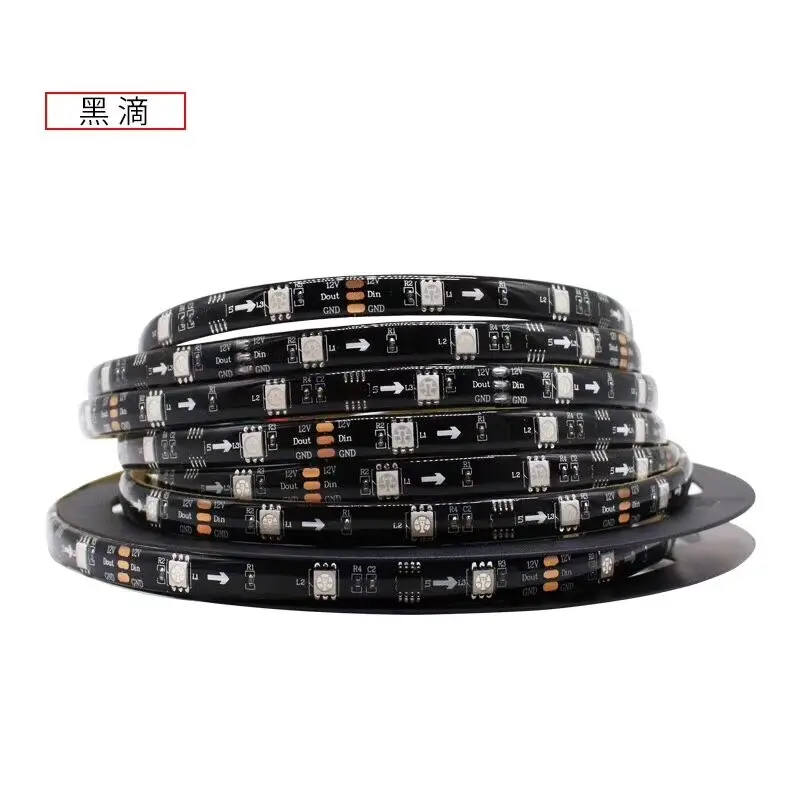 Светодиодная лента с usb-питанием WS2811 16703 умная ИС(интеграционная схема SMD 5050 30 светодиодов/м DC12V IP30 Водонепроницаемый RGB светодиодные огни с Питание+ умный wifi-контроллер