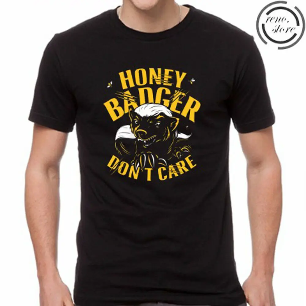 Медоед Don't Care логотип мужская Черная Футболка размер S M L XL 2XL 3XL летняя Мужская