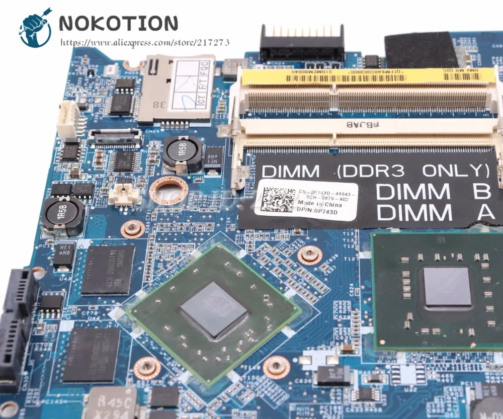 NOKOTION материнская плата для ноутбука Dell Studio XPS 1640 PP35L DA0RM2MBAH0 CN 0P743D основная HD3670 DDR3