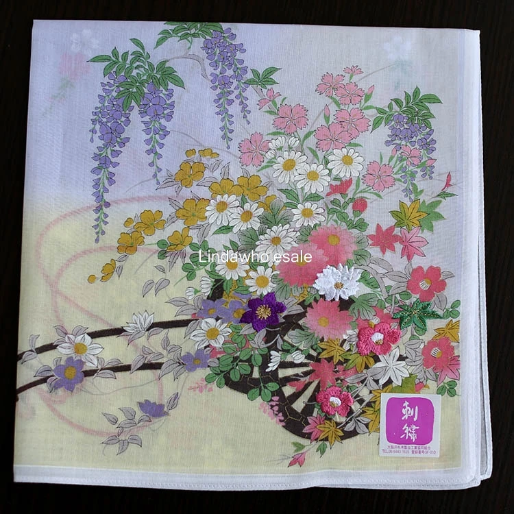 Японский носовой платок цветочный узор мягкий тонкий женский платок|handkerchiefs
