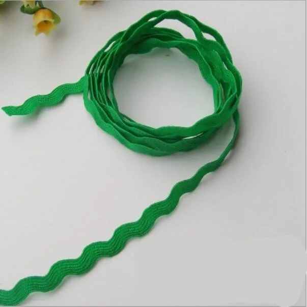 Grass Green 15 ярд/лот 5 мм многоцветная Ric Rac Zig Zag Lac отделка ленты Терилен лента волнистый шнур нитки для лоскутного ремесла украшения - Цвет: Grass Green